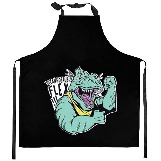 Muscle Dinosaur Kitchen Aprons