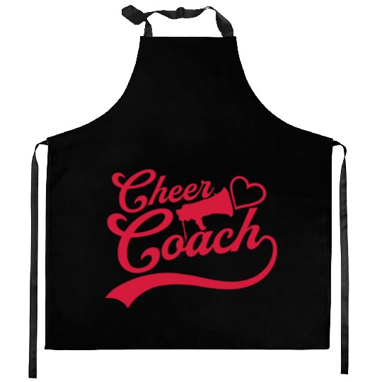 love cheer coach megaphone Kitchen Aprons
