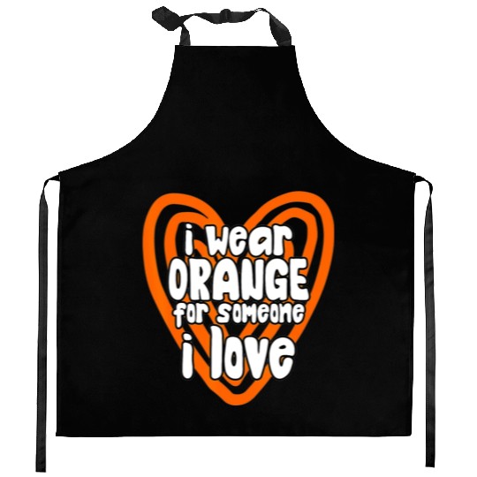I Wear Orange For Someone I Love Leukemia Cancer Kitchen Aprons
