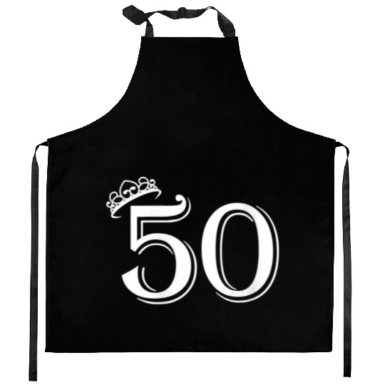 Womens 50th Birthday Women Men Vintage Number 50 Kitchen Aprons