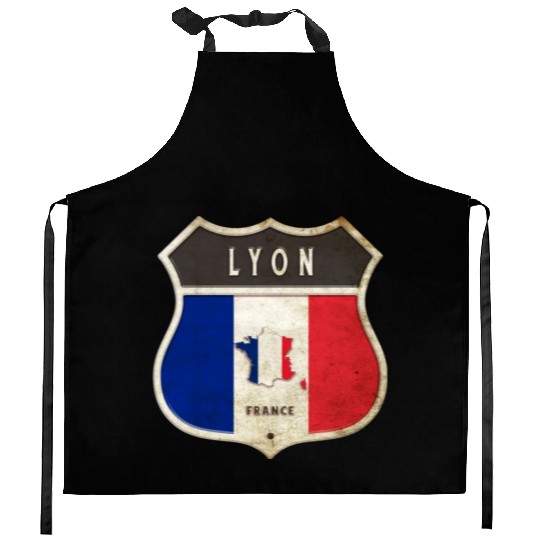 Lyon France coat of arms flags design Kitchen Aprons
