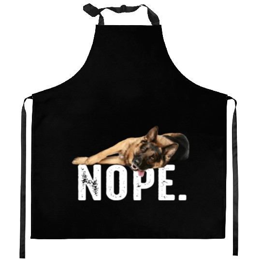 Nope Lazy German Shepherd Dog Lover Gift Kitchen Aprons