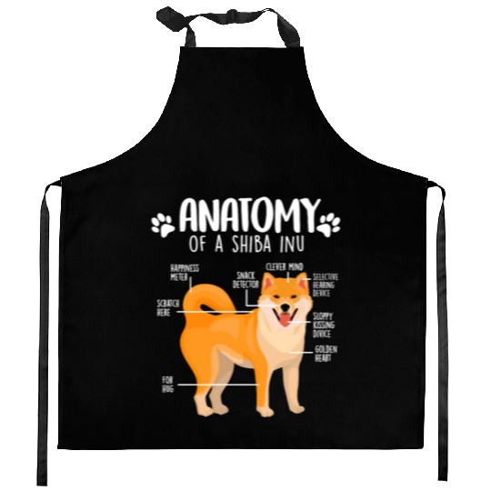 Shiba Inu Funny Anatomy Shiba Inu Dog Lover Kitchen Aprons