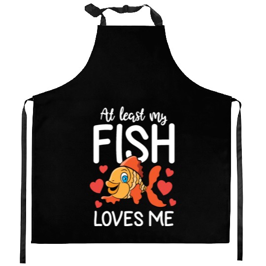 Fishing Valentine Gift Him Her My Fish Loves Me Kitchen Aprons