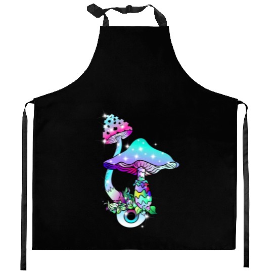 Magic Mushrooms Eye Psychedelic Art Kitchen Aprons