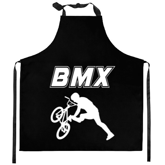 bmx race bike cyclist rider trick Kitchen Aprons