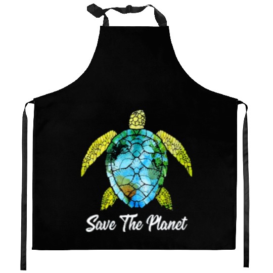 Save The Planet Earth Day Save Turtles Sea Life Kitchen Aprons