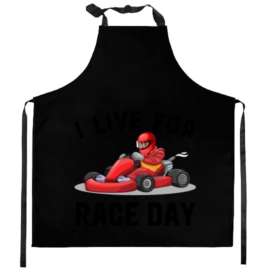 I Live For Race Day Kitchen Aprons
