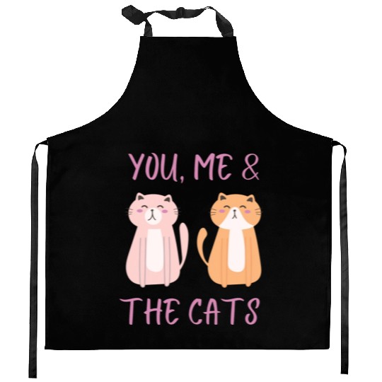 ask me about my cat funny cat Kitchen Aprons
