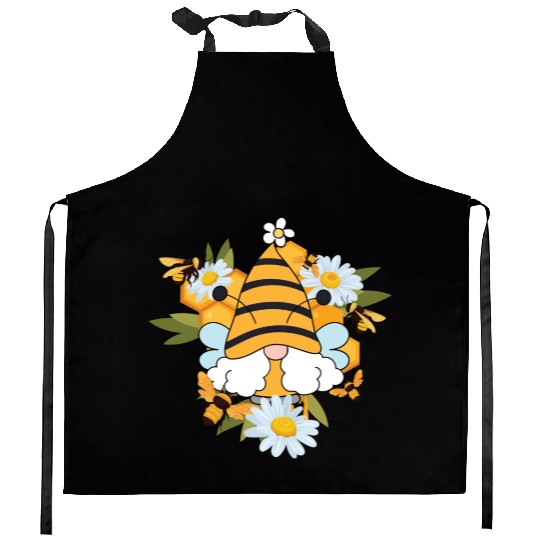 Gnome Daisy Gardening Bee Gnomes Kitchen Aprons