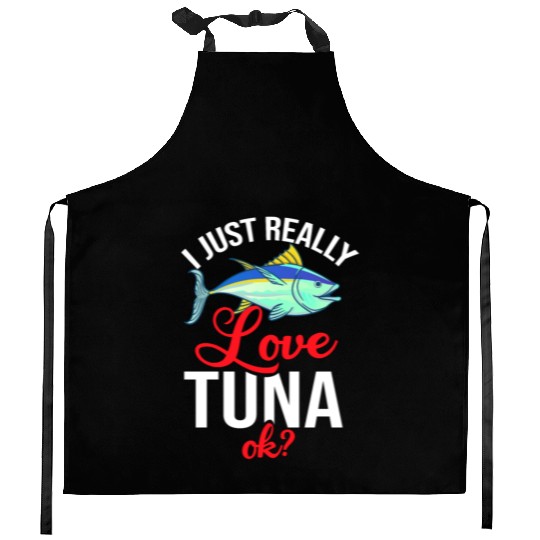 Red Tuna Fish Bluefin Fishing Salad Kitchen Aprons