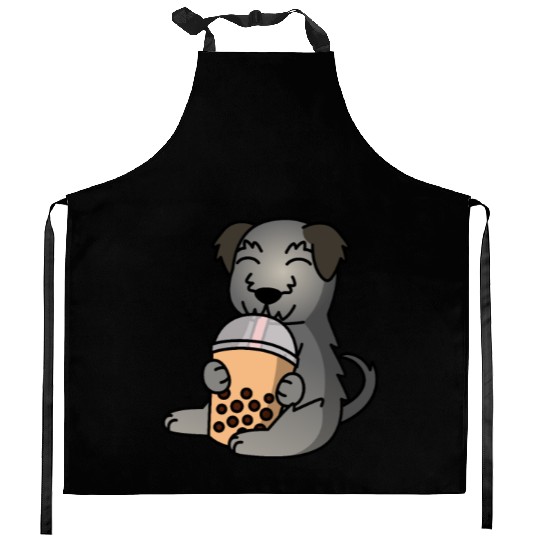Boba Bubble Tea Irish Wolfhound Kitchen Aprons