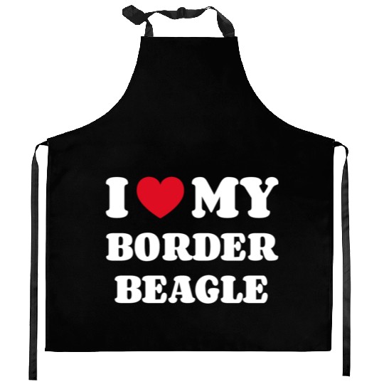 I Love My Border Beagle Kitchen Aprons