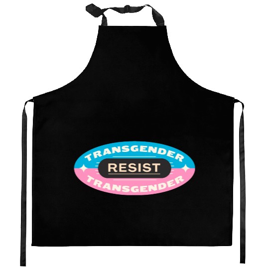 trans pride resist Kitchen Aprons
