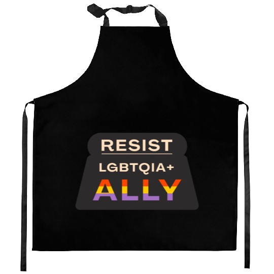 Resist pride Kitchen Aprons