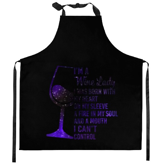 I'm A Wine Lady My Heart On My Sleeve Fire In Kitchen Aprons