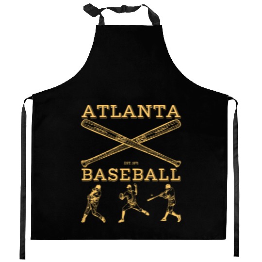 Vintage Atlanta Baseball est 01 Kitchen Aprons