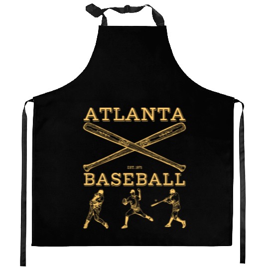 Vintage Atlanta Baseball est 01 Kitchen Aprons