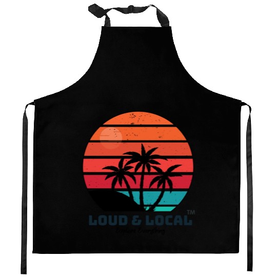 Loud & Local Sunset Beach Summer Designs Kitchen Aprons