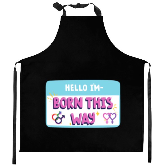 born this way transgender pride Kitchen Aprons
