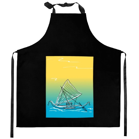 sailing canoe Kitchen Aprons