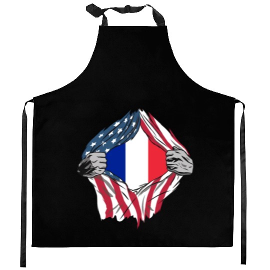 USA France friendship flags design Kitchen Aprons