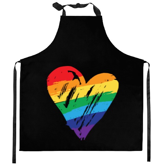 Rainbow Heart - LGBTIQ Gay Pride CSD Queer Kitchen Aprons
