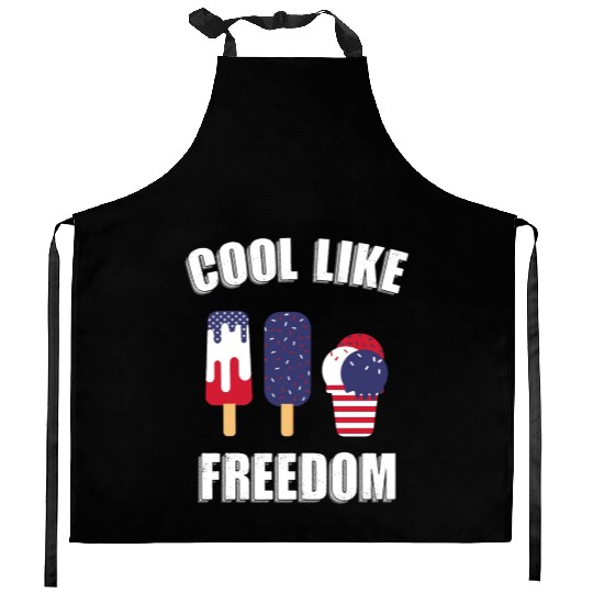 US Flag Ice Cream Patriotic Popsicles 4th of July Kitchen Aprons