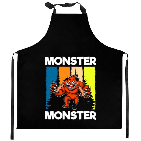 Monster Colorful Big Sister Kitchen Aprons