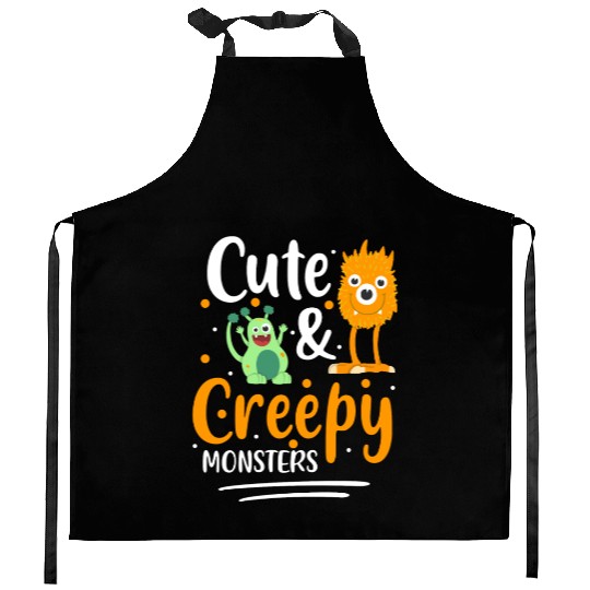 Monster Scary Little Brother Big Sister Kitchen Aprons