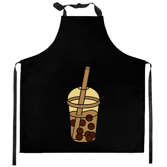design comic bubble tea Kitchen Aprons