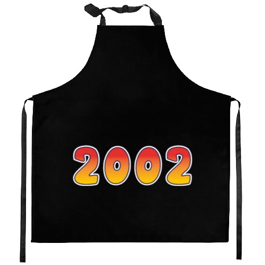 Year 2002 In Orange - Yellow Design Kitchen Aprons