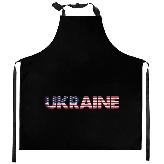 I Stand with Ukraine Ukraine Flag Kitchen Aprons