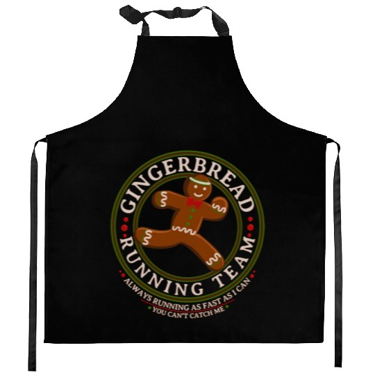Christmas Gingerbread Running Team Kitchen Aprons