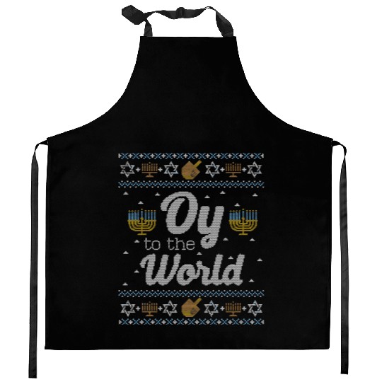 Funny Hanukkah Oy To The World Kitchen Aprons