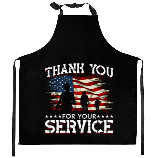Memorial Day American Flag Patriotic Soldier US Kitchen Aprons