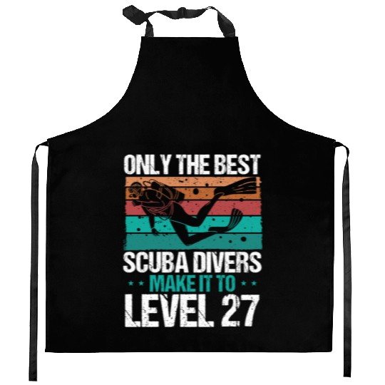 27 Scuba Diving Level 27 Year Diver Snorkeling Kitchen Aprons