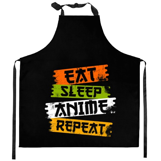 Eat Sleep Anime Repeat Japanese Manga Japan Lover Kitchen Aprons