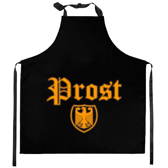 Prost Cheers German With Eagle Shield Kitchen Aprons