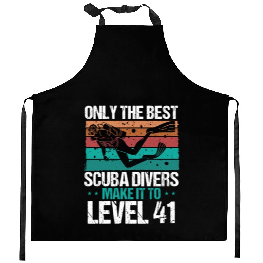 41 Scuba Diving Level 41 Year Diver Snorkeling Kitchen Aprons