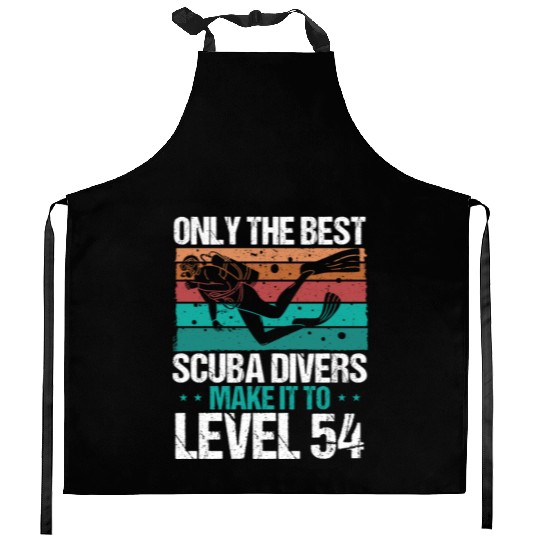 54 Scuba Diving Level 54 Year Diver Snorkeling Kitchen Aprons