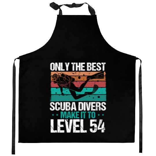 54 Scuba Diving Level 54 Year Diver Snorkeling Kitchen Aprons