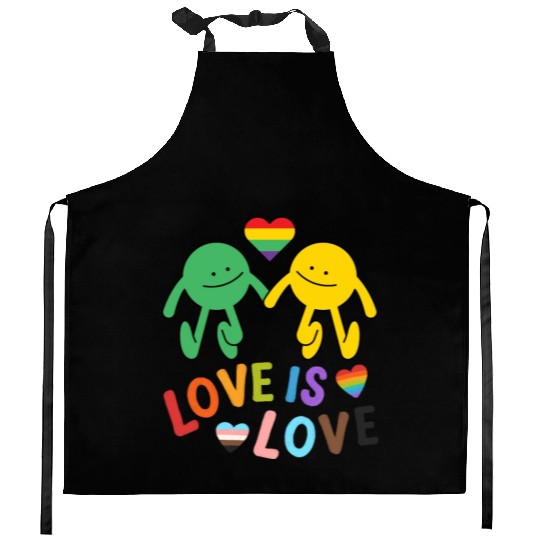 lOVE IS LOVE, Rainbow, Valentine day, Bi, Kitchen Aprons