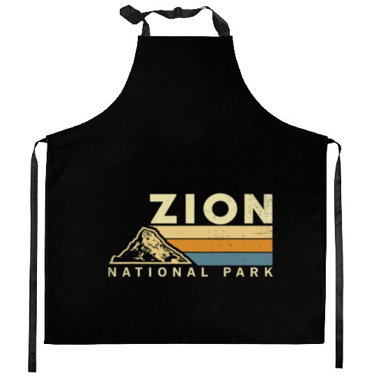 Retro Zion National Park US Vintage Utah Adventure Kitchen Aprons