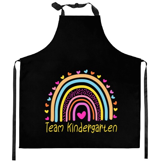 Team Kindergarten Teacher Rainbow Kitchen Aprons