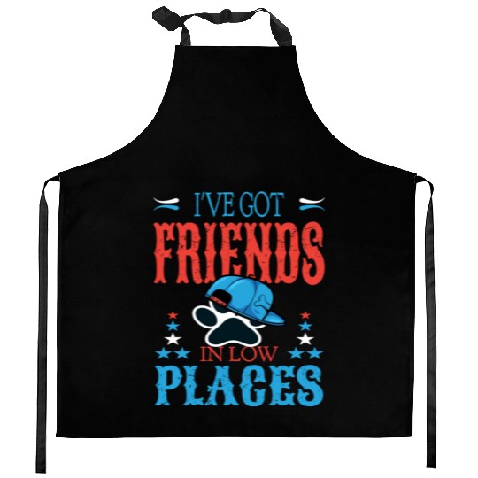 French Bulldog Dog I've got friends in low places Kitchen Aprons