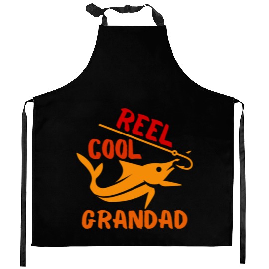 REEL COOL GRANDAD, FISHERMAN, GRANDPA Kitchen Aprons