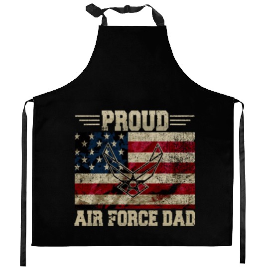 Proud Air Force Dad Veteran Us Flag Kitchen Aprons