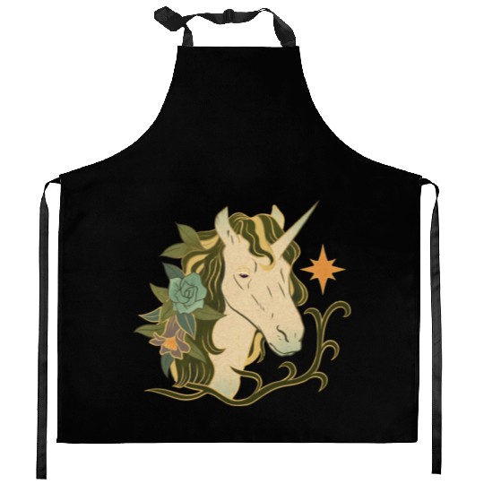 Sad Unicorn Kitchen Aprons
