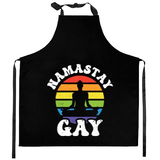 Mamastay Gay Funny Yoga Lgbt Pride Namaste Pride Kitchen Aprons